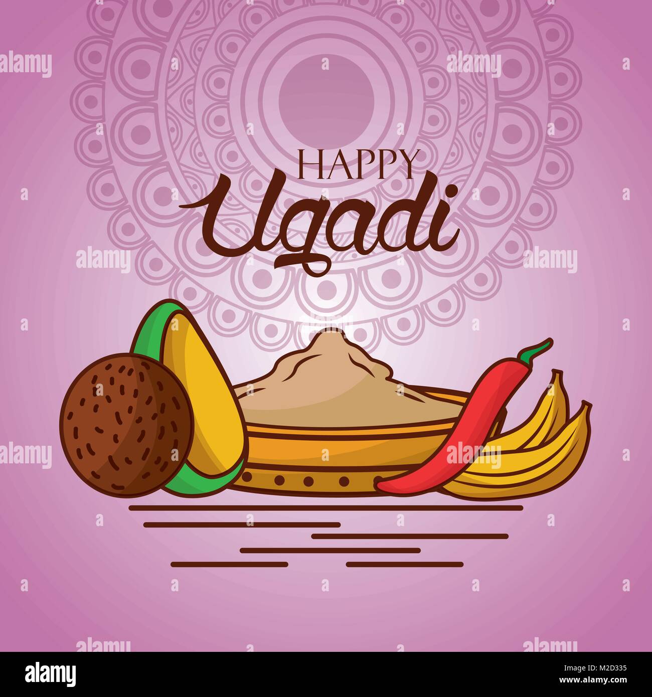 happy ugadi indian food traditional mandala background Stock Vector Image &  Art - Alamy