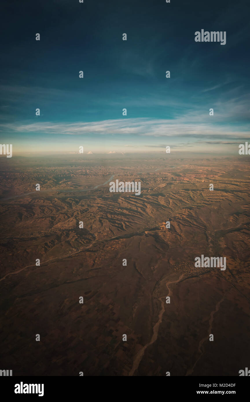 Bolivia Salar de Uyuni Aerial taken in 2015 Stock Photo