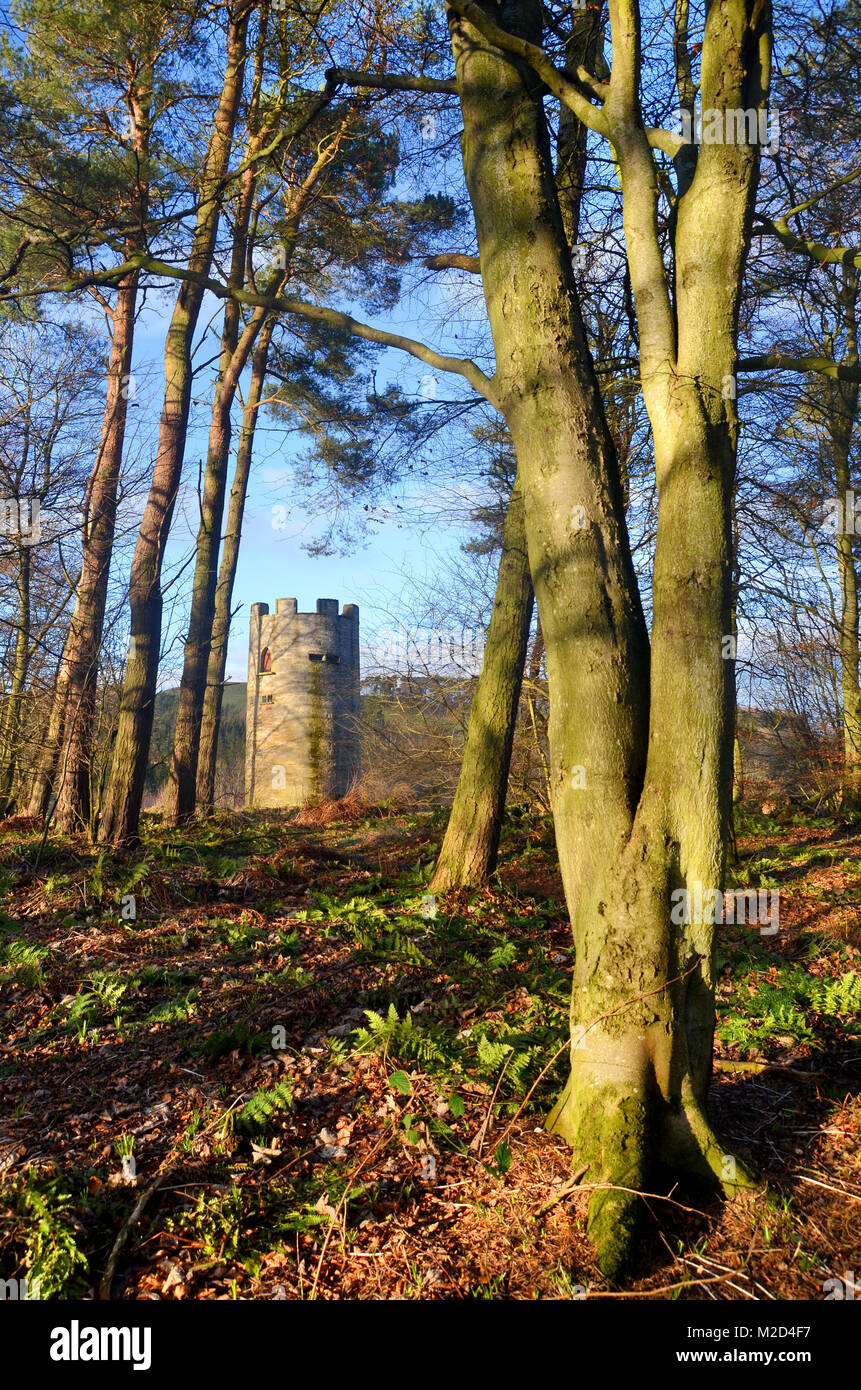 A disused tower dovecote doocot in the grounds of the hill of tarvit mansion in Fife near Cupar. Stock Photo