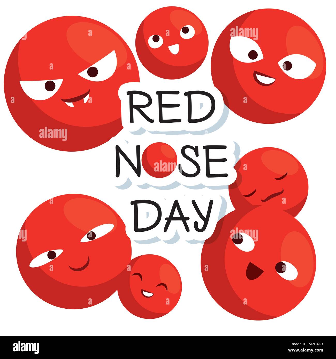 red nose day with red nose clown faces Stock Vector Image & Art Alamy