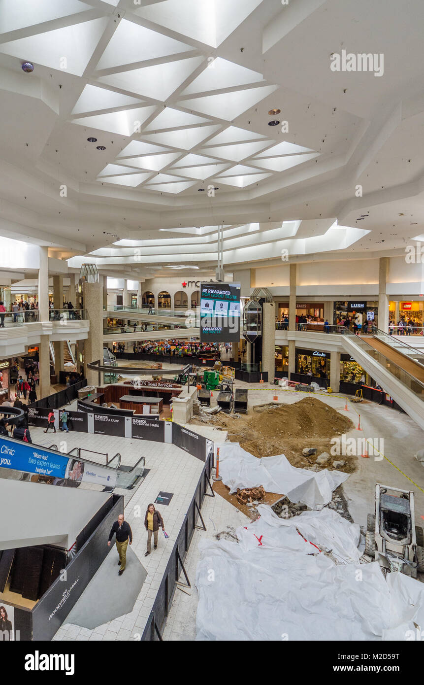 Interior of Woodfield Mall in Schaumburg undergoing renovation Stock