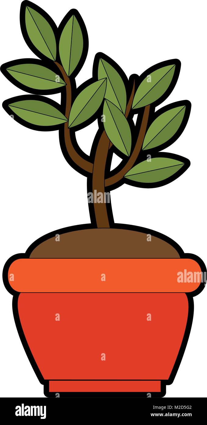 tree plant in pot vector illustration design Stock Vector Image & Art ...