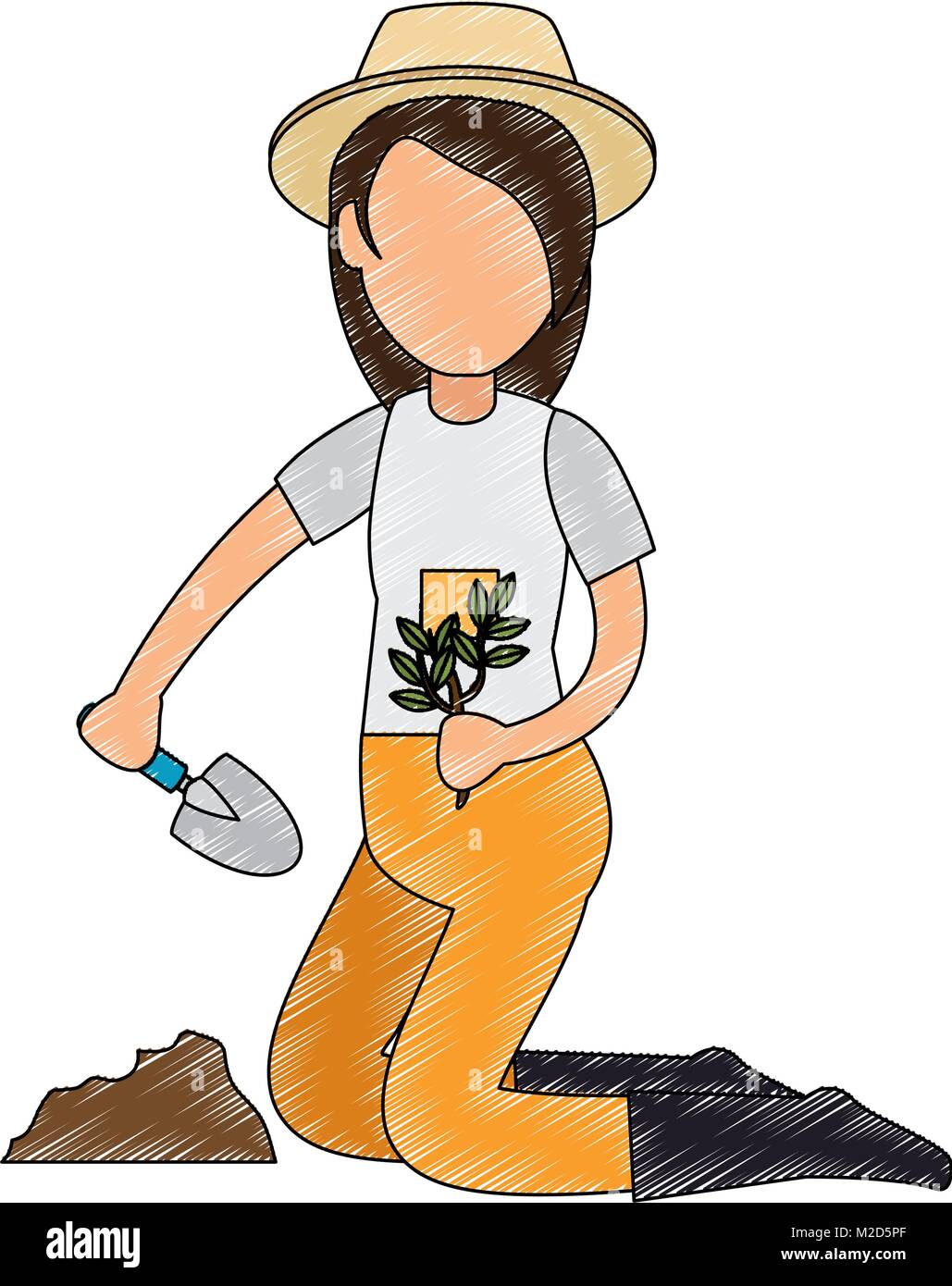 woman gardener planting avatar character Stock Vector Image & Art - Alamy