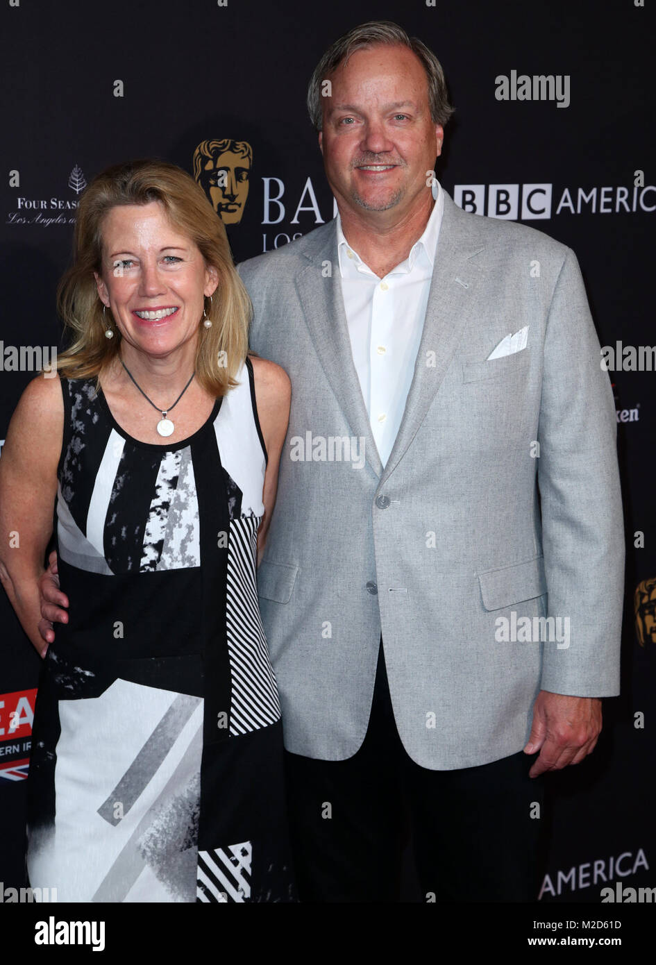 Celebrities attend BAFTA Los Angeles Tea Party 2018 at The Four Season Los Angeles at Beverly Hills.  Featuring: Lisa Bruce, Dave Evans Where: Los Angeles, California, United States When: 06 Jan 2018 Credit: Brian To/WENN.com Stock Photo