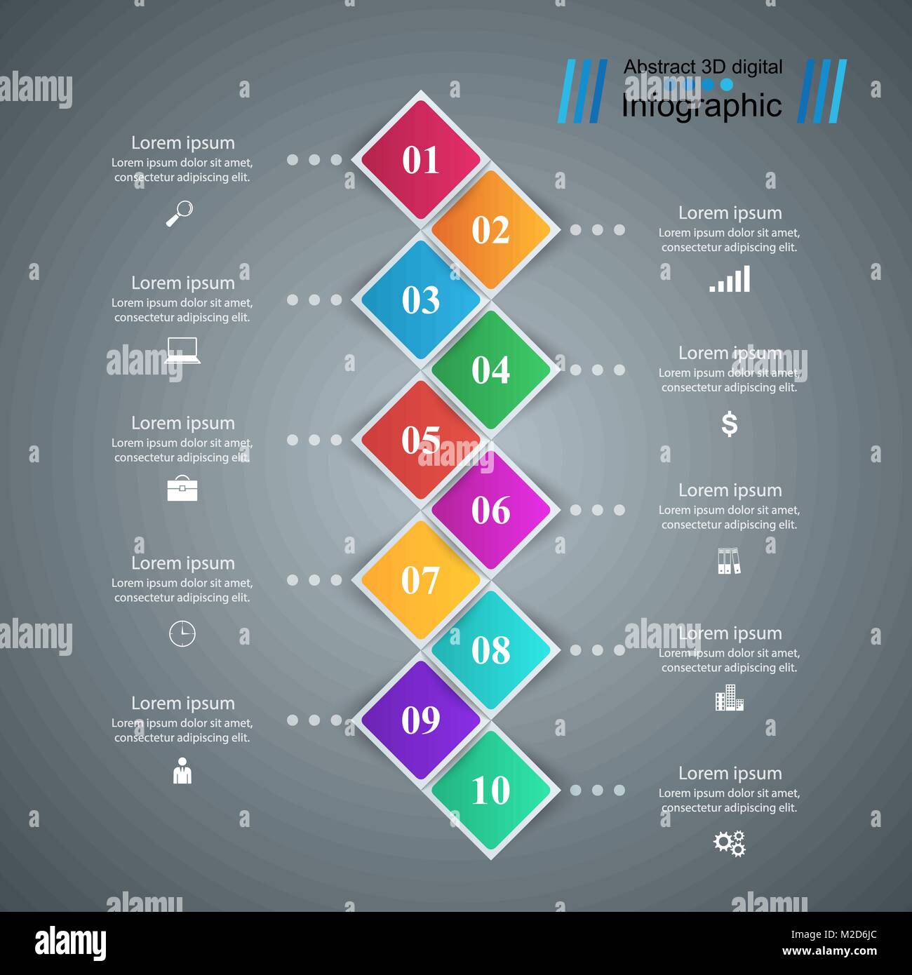 Origami Inforgraphics Set 10 items. Business Infographics origami style Vector illustr Stock ...