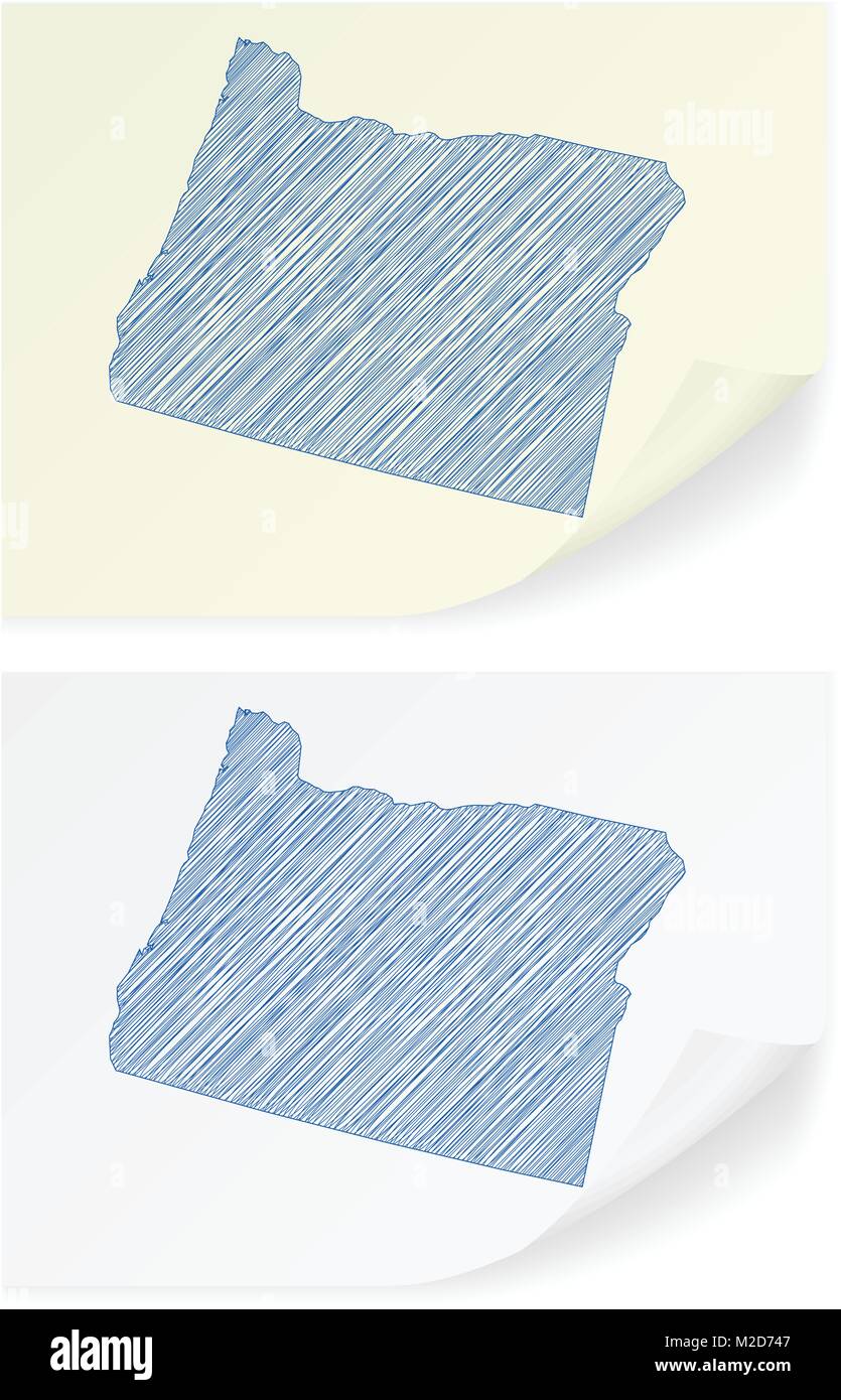 Oregon scribble map on a white background Stock Vector Image & Art - Alamy