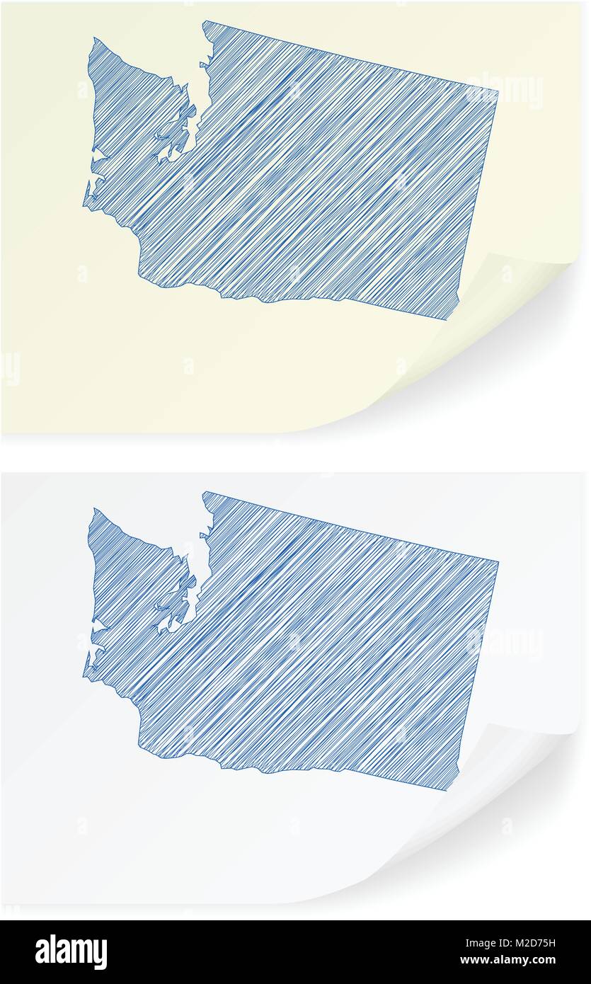 Washington scribble map on a white background Stock Vector Image & Art ...