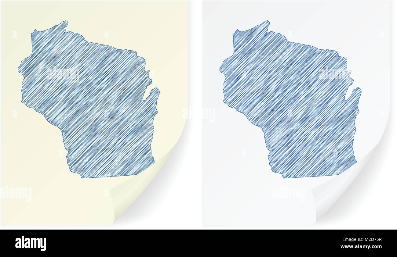 Wisconsin scribble map on a white background Stock Vector Image & Art ...
