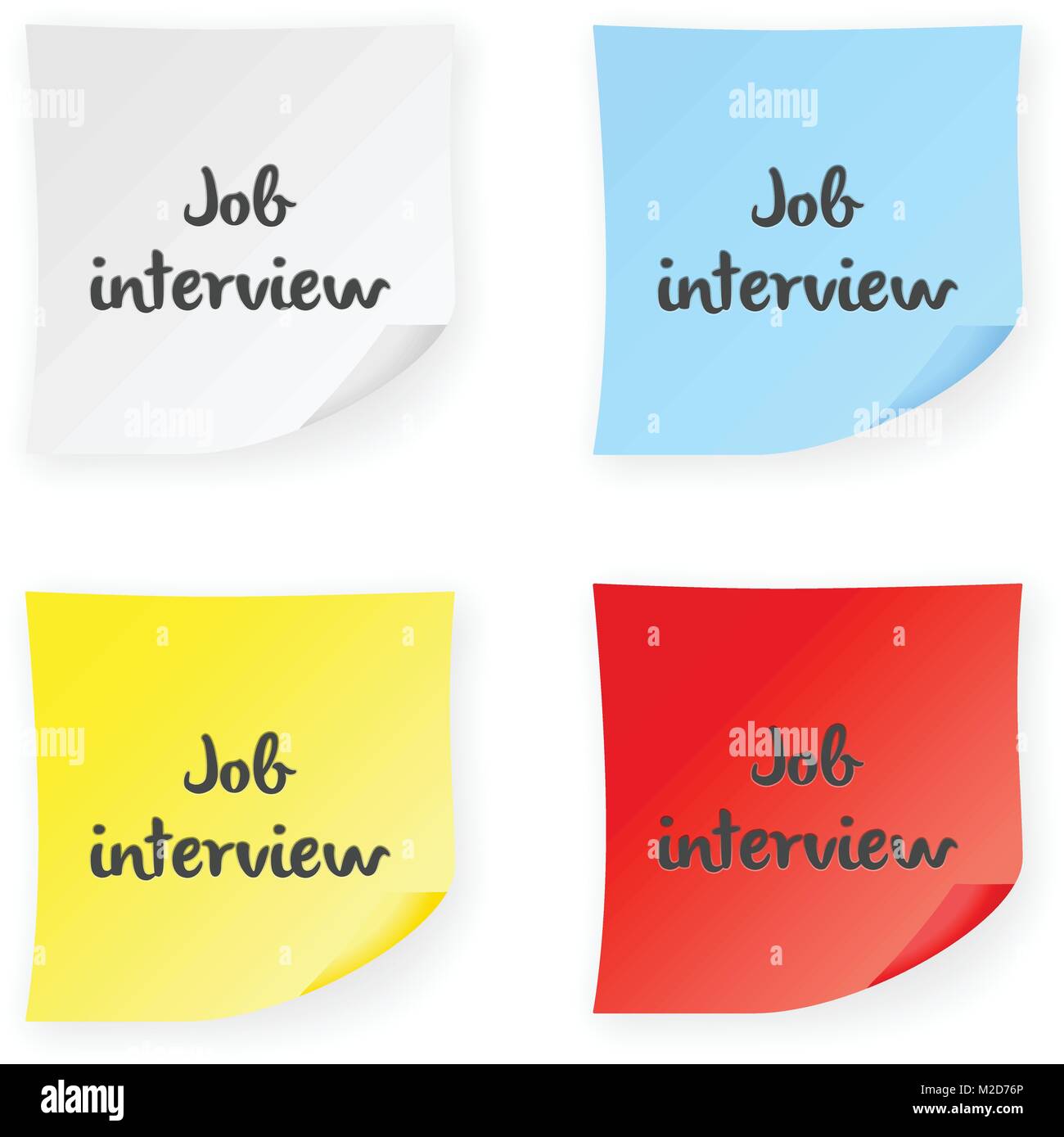 Stick note job interview on a white background. Vector illustration ...