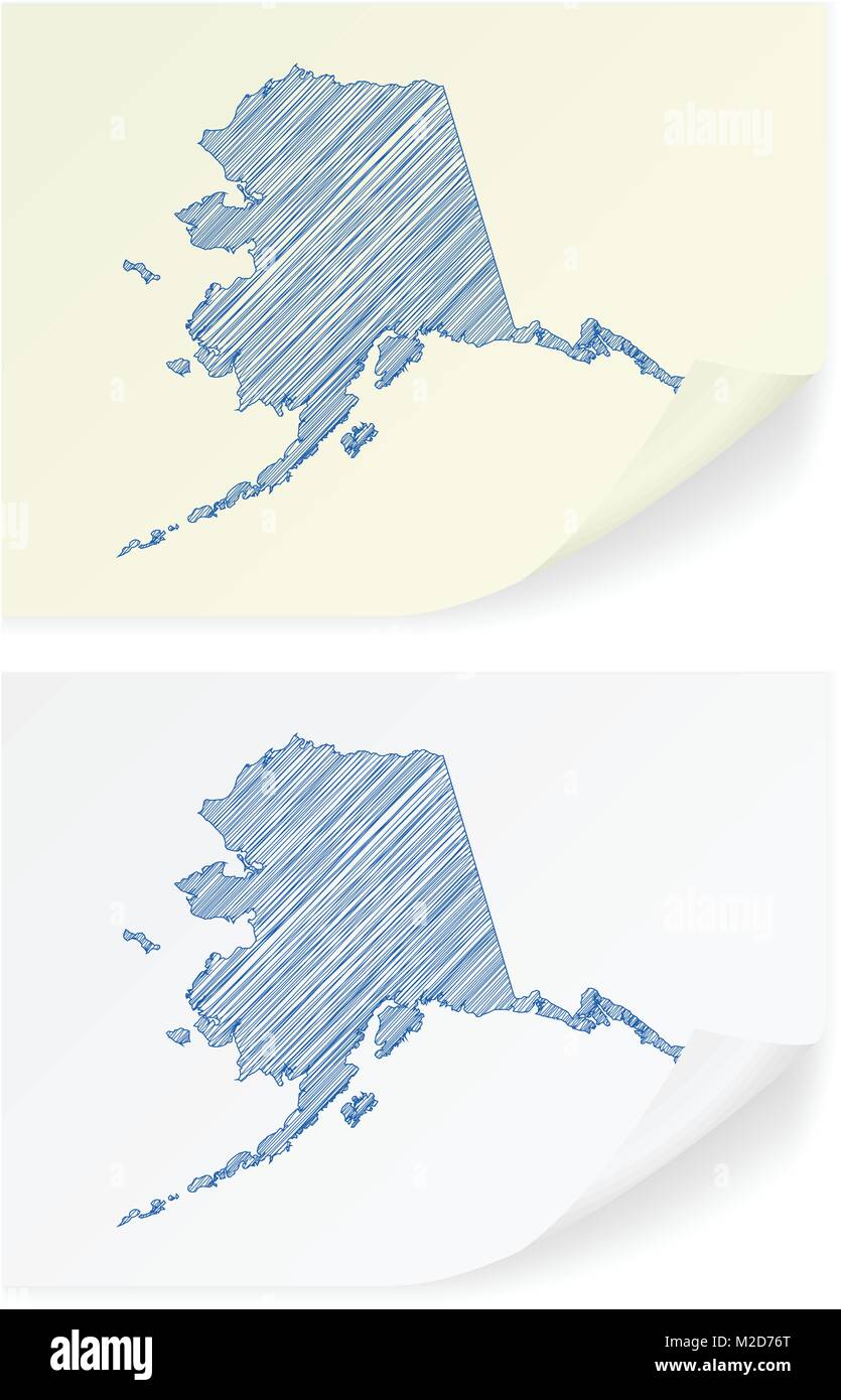 Alaska scribble map on a white background Stock Vector Image & Art - Alamy