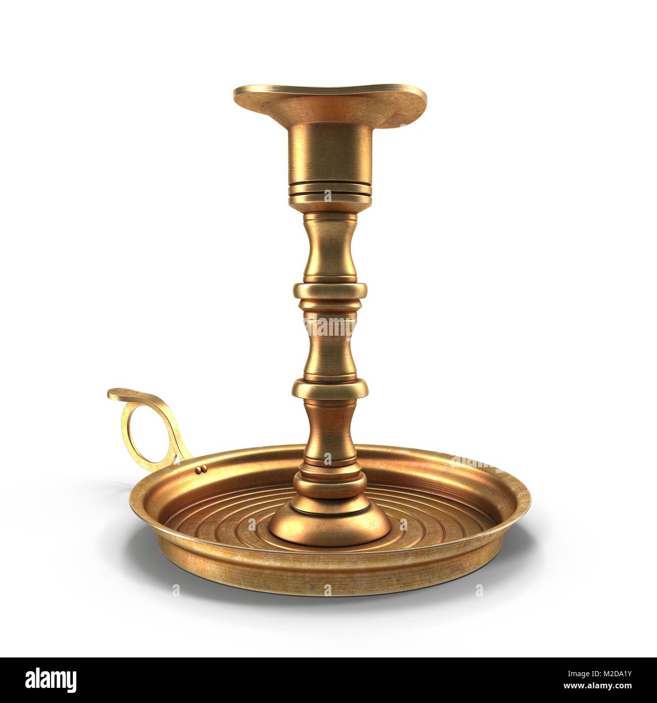 Antique Brass Candle Holder on white. 3D illustration Stock Photo - Alamy