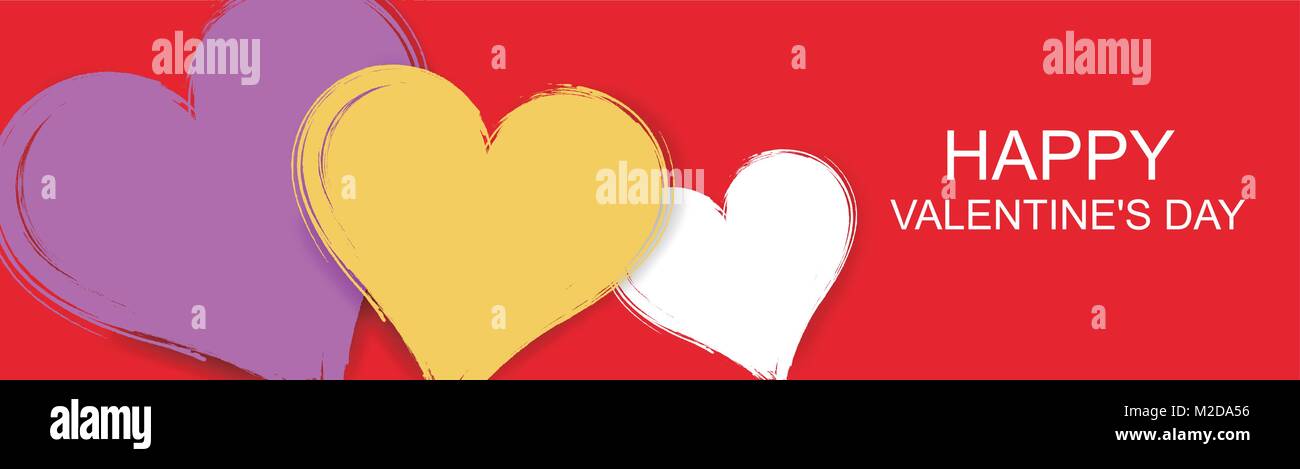 Vector happy valentine's day banner background Stock Vector Image & Art ...
