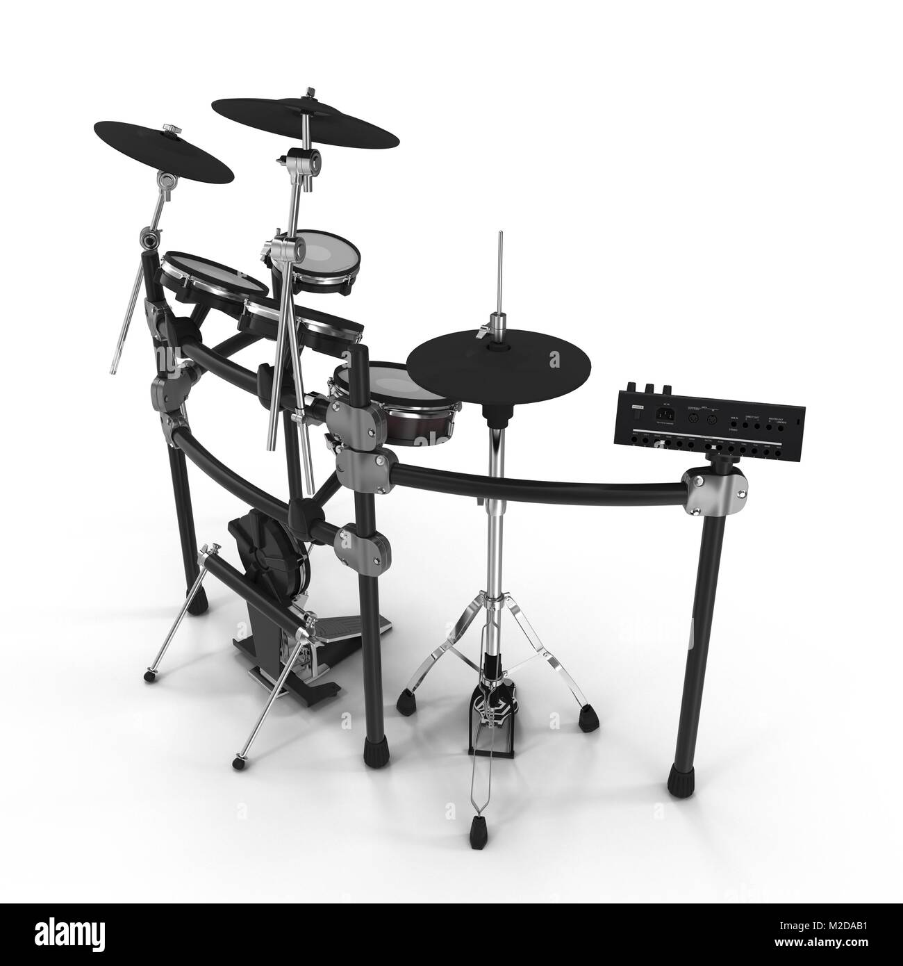 Electronic Drum Kit on white. 3D illustration Stock Photo - Alamy