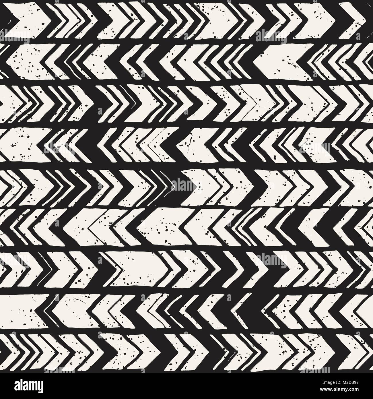 Vector seamless freehand pattern. Doodle monochrome print with hand ...