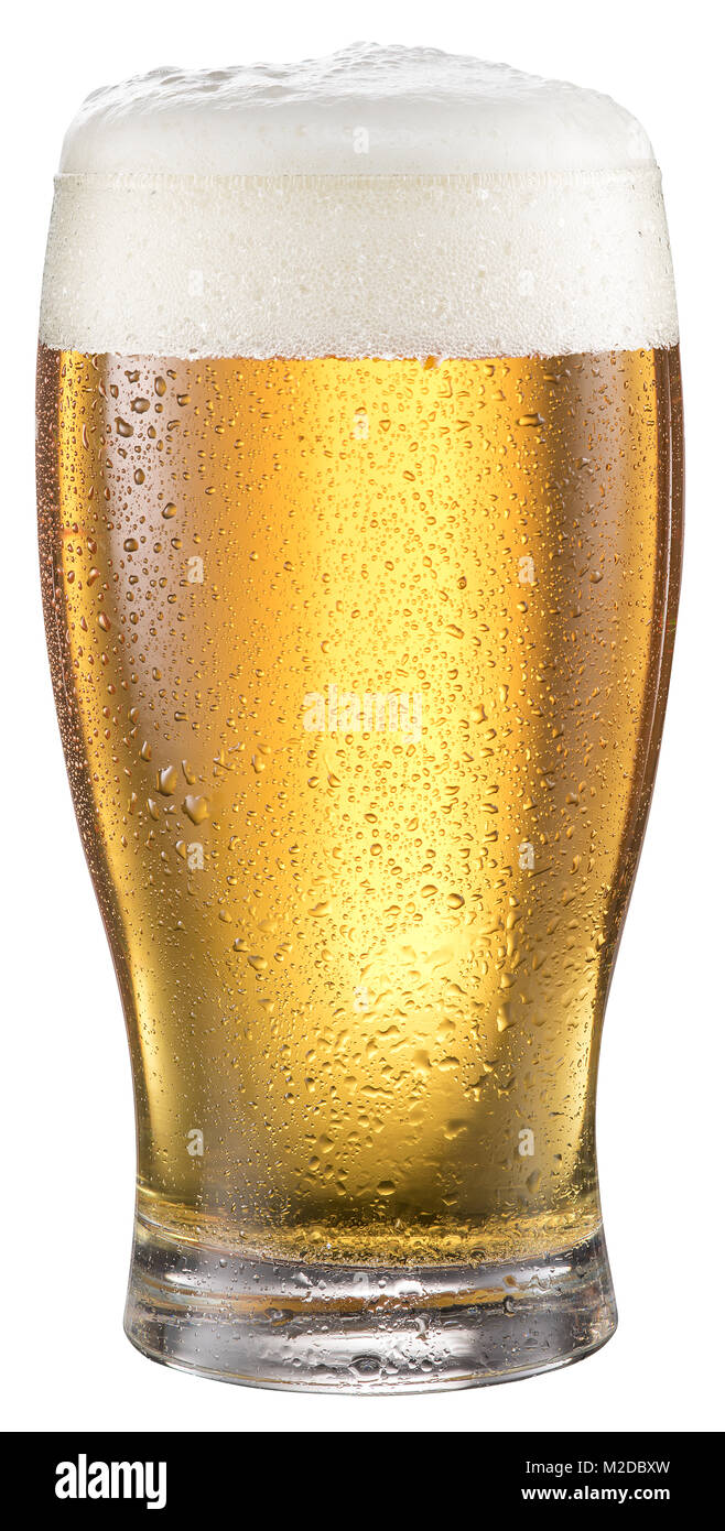 Steamy glass of beer. File contains clipping path. Stock Photo