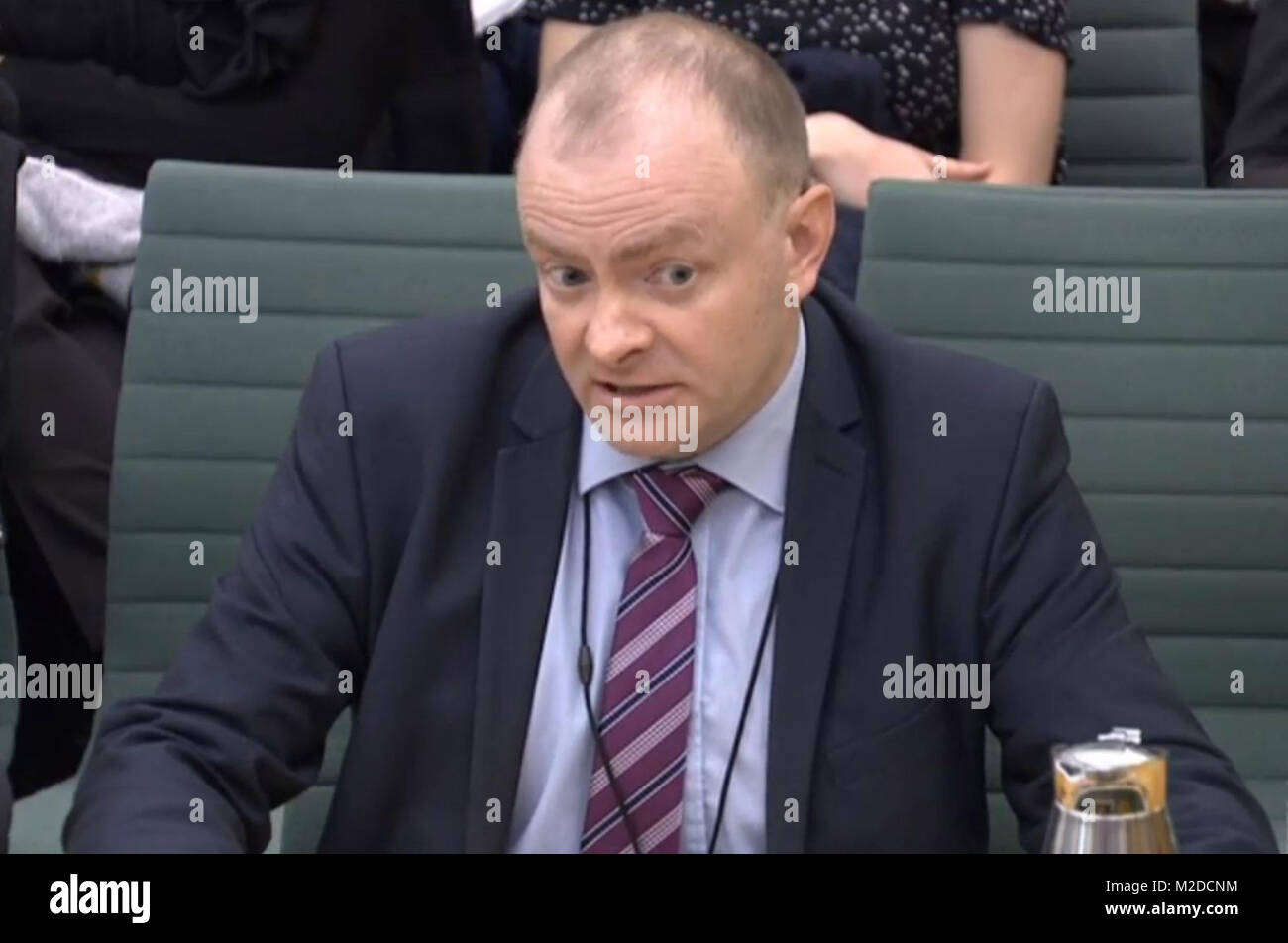 Martin Jones, Chief Executive Officer, of the Parole Board for England and Wales, gives evidence at the Justice Select Committee at the House of Commons in London on the subject of the Parole Board. Stock Photo