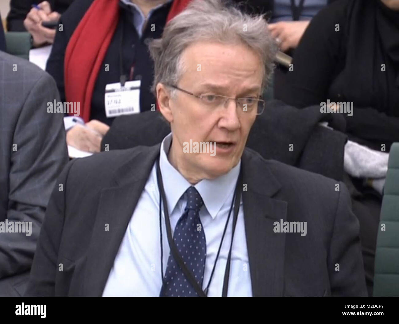 Witnesses Professor Nick Hardwick, Chair of the Parole Board for England and Wales, gives evidence at the Justice Select Committee at the House of Commons in London on the subject of the Parole Board. Stock Photo