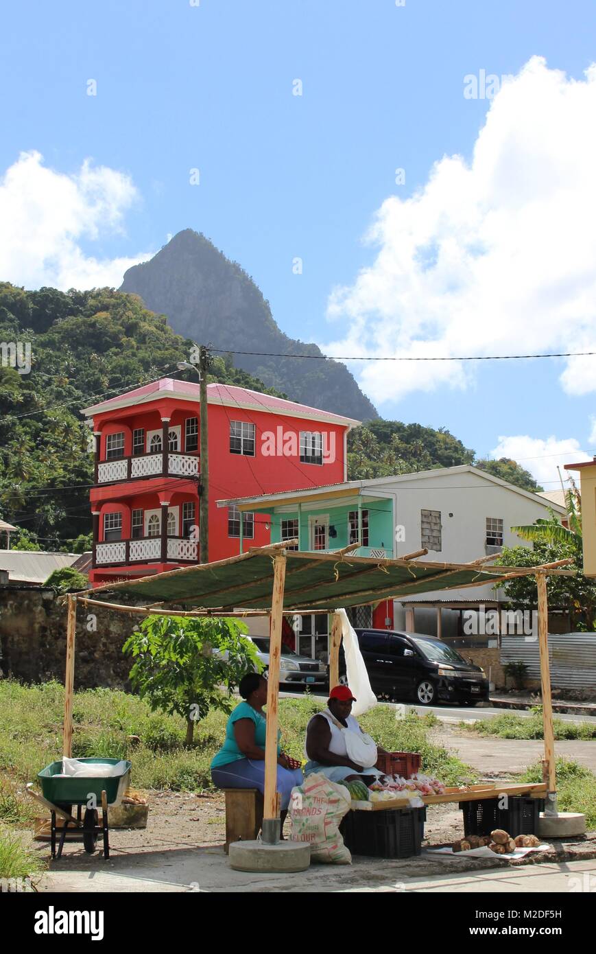 Saint Lucia's famous Piton mountains Stock Photo Alamy