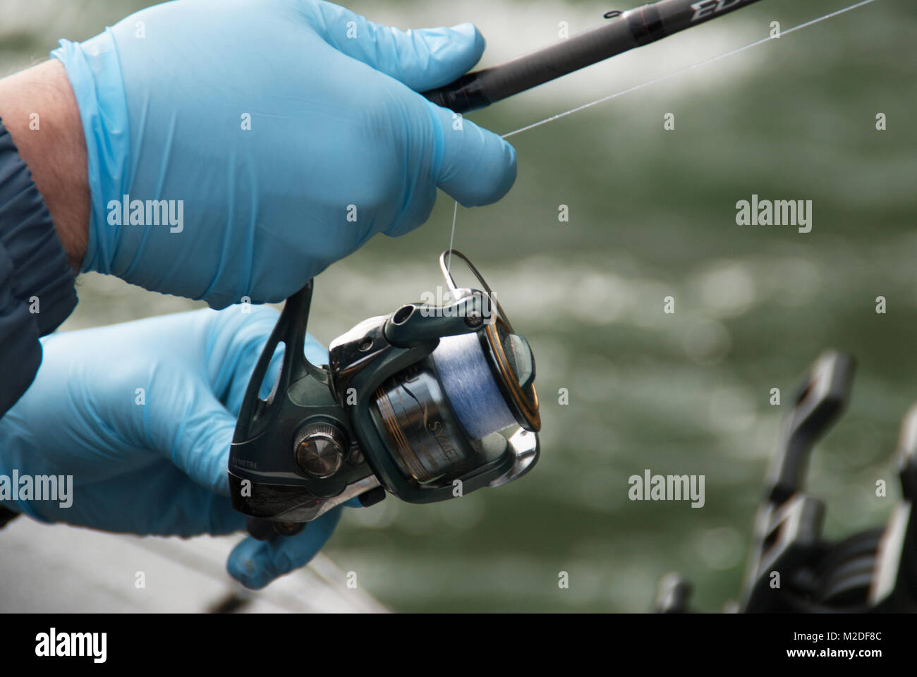 Steelhead trout fishing on the Siletz River in Oregon. Stock Photo