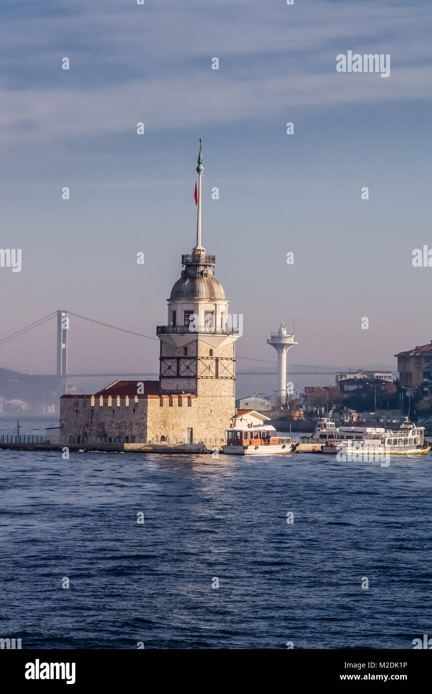Maiden's Tower in the Bosphorus, Istanbul, Turkey. Stock Photo