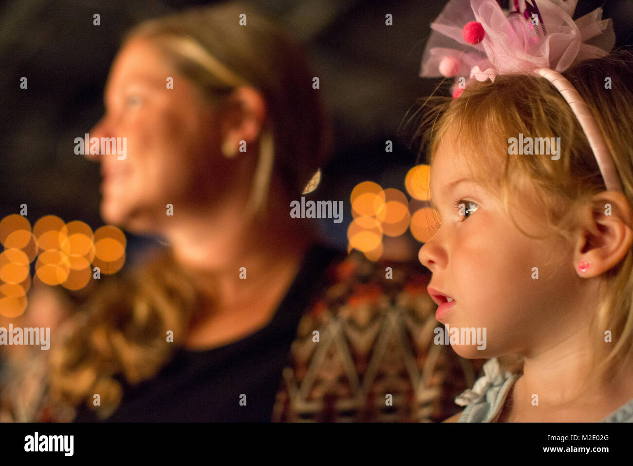 Close up of Caucasian girl looking away Stock Photo