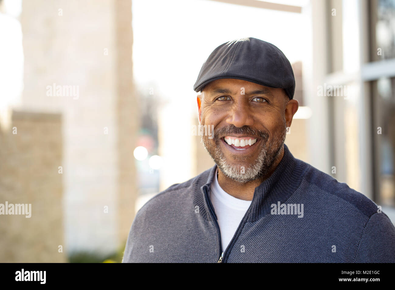 Mature African American Man Smiling Stock Photo