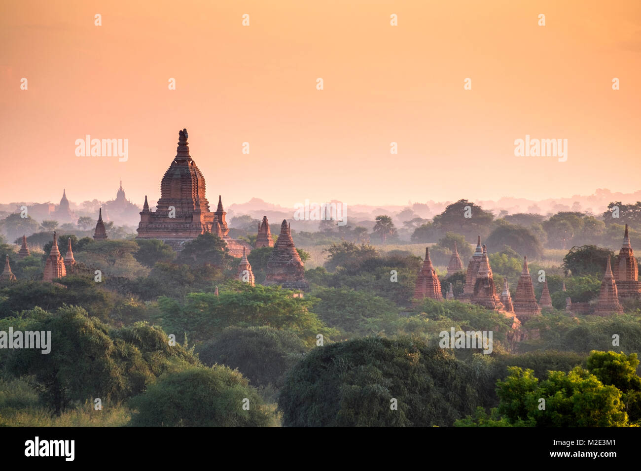 Pagodas in landscape Stock Photo