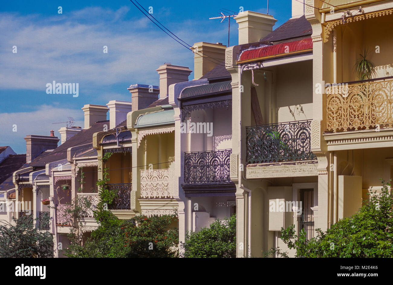 Historic terrace houses in the Sydney suburb of Paddington, NSW