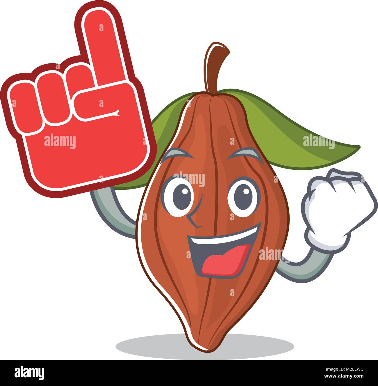 Foam finger cacao bean mascot cartoon Stock Vector Image & Art Alamy