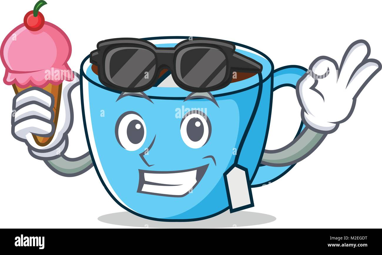 With ice cream tea cup character cartoon Stock Vector Image & Art - Alamy