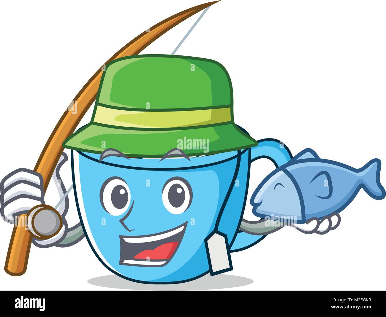 Fishing tea cup mascot cartoon Stock Vector Image & Art - Alamy