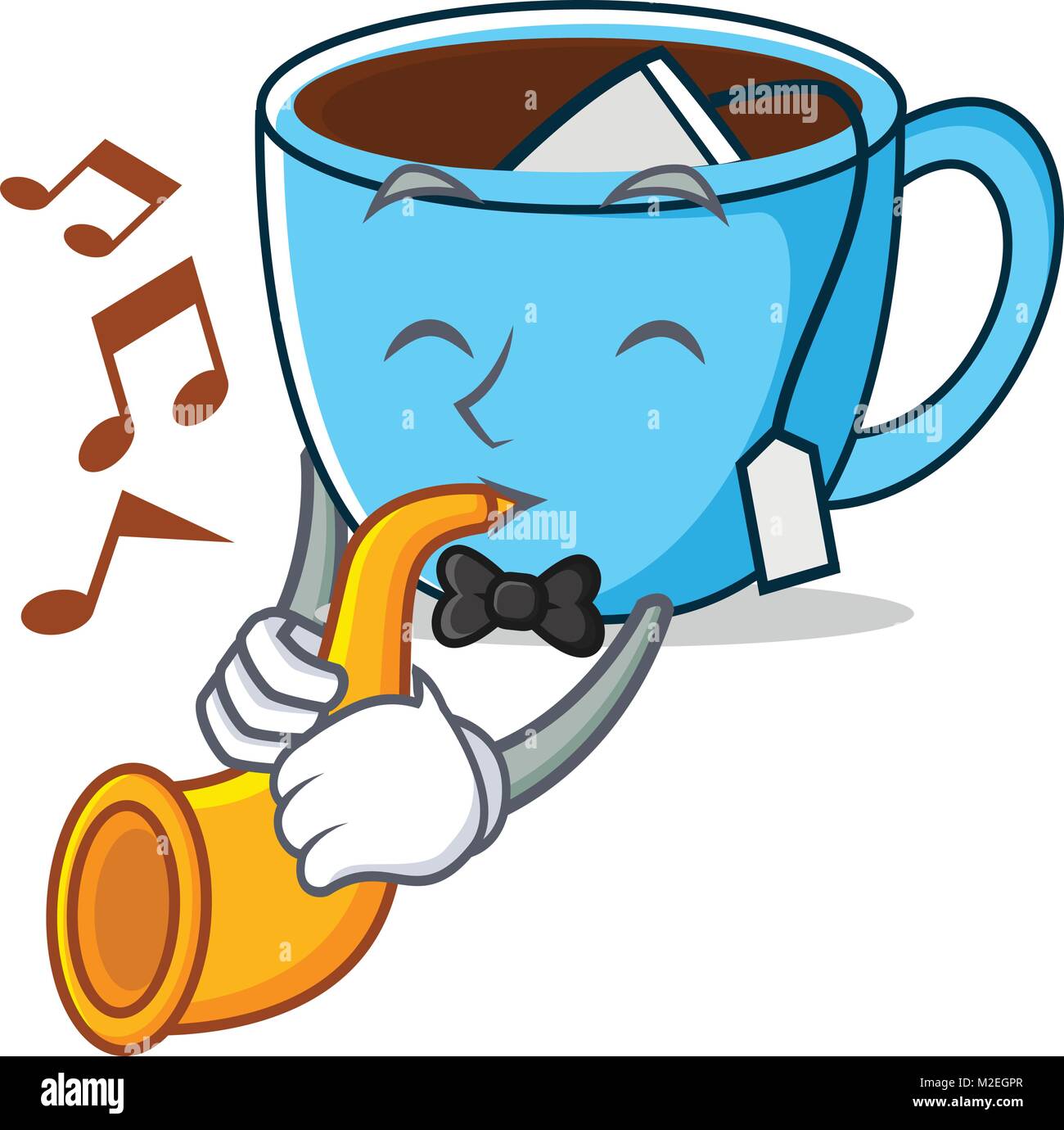 With trumpet tea cup mascot cartoon Stock Vector Image & Art Alamy