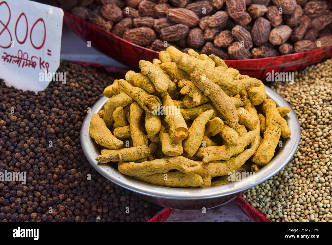 Turmeric root for sale in the Khari Baoli Spice Market, Old Delhi, India Stock Photo Alamy