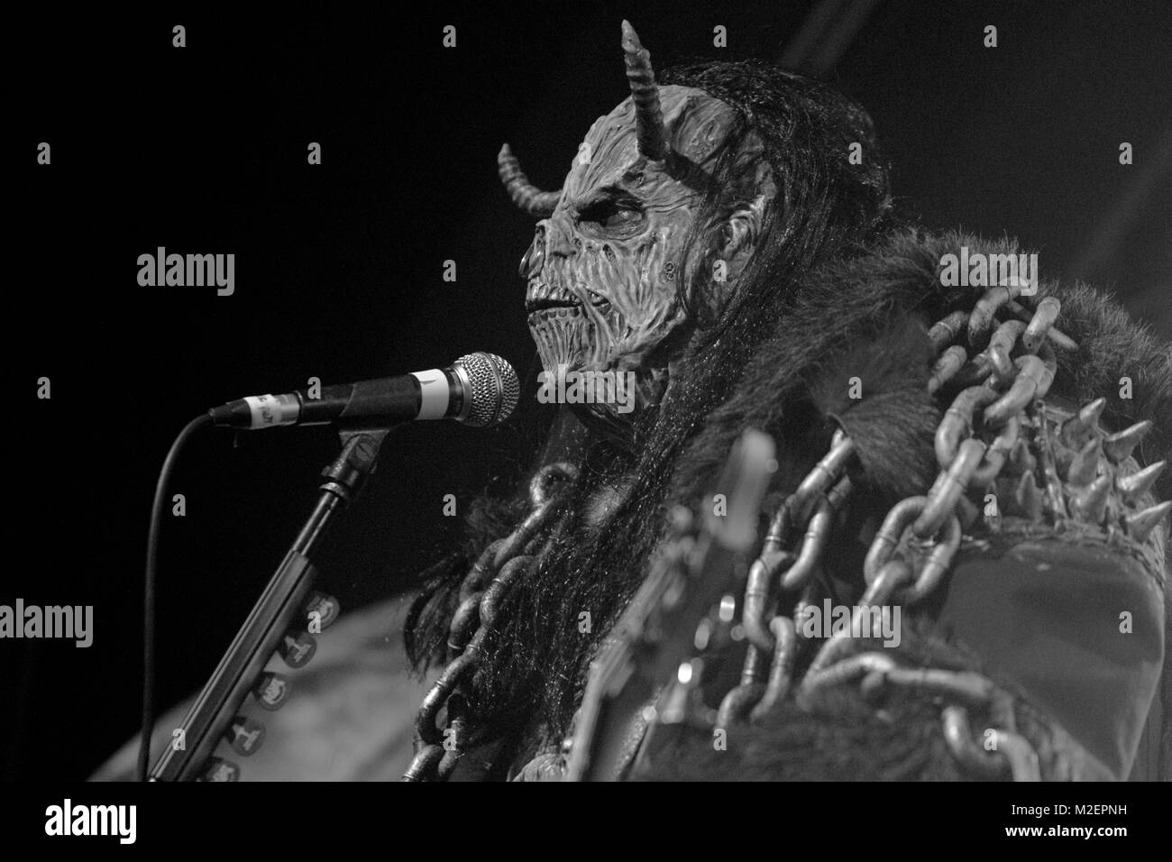 Die finnische Hard-Rock-Band LORDI am 03.04.2013 live in der Markthalle Hamburg Stock Photo