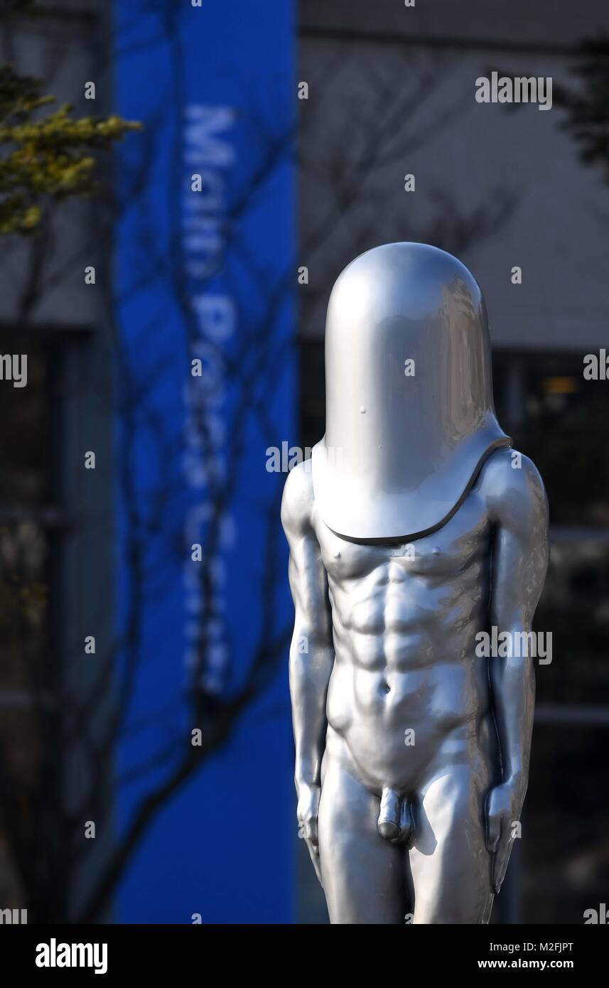 South Korea. 8th February, 2018. Statues outside the MPC. Views from ...