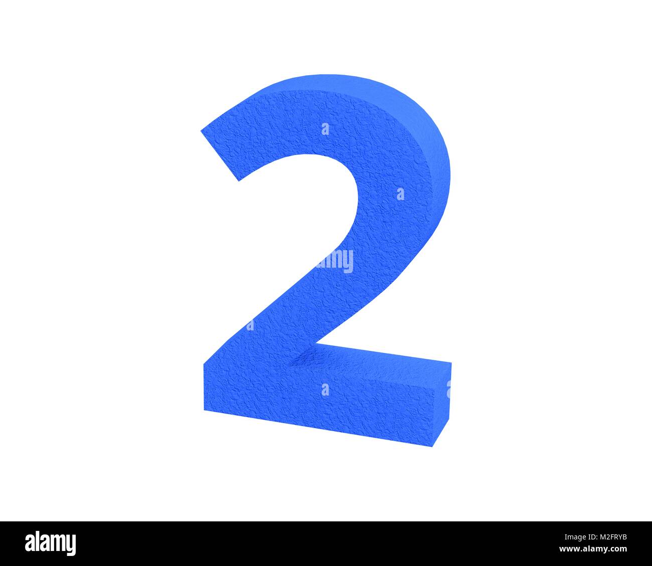 Font Plastic large spark erosion blue number 2 Stock Photo - Alamy
