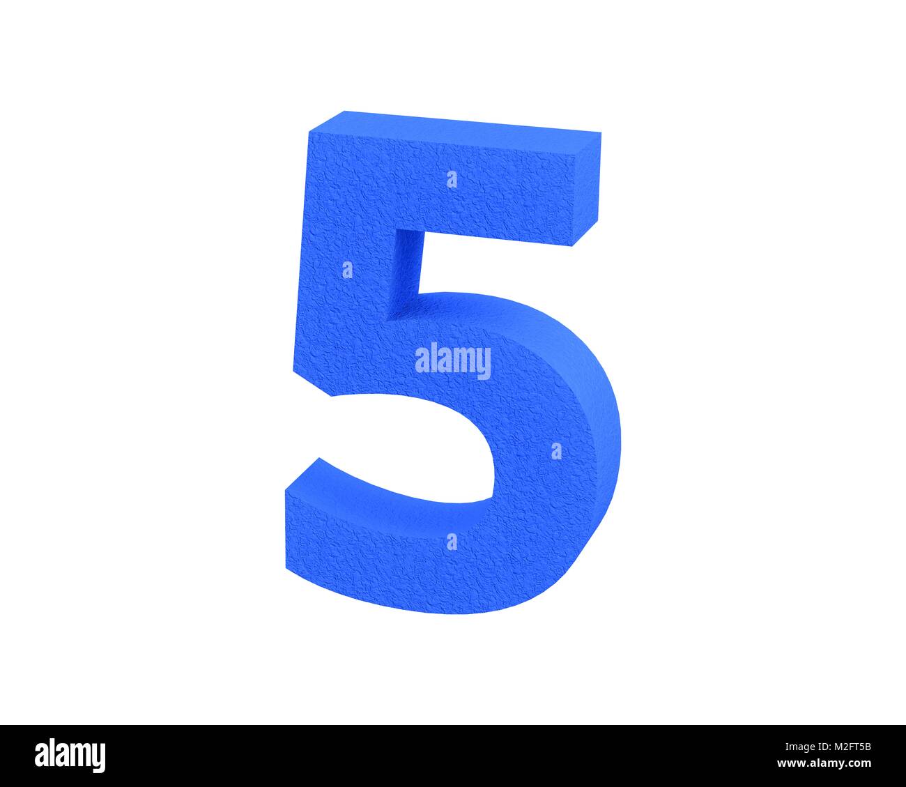 Font Plastic large spark erosion blue number 5 Stock Photo - Alamy
