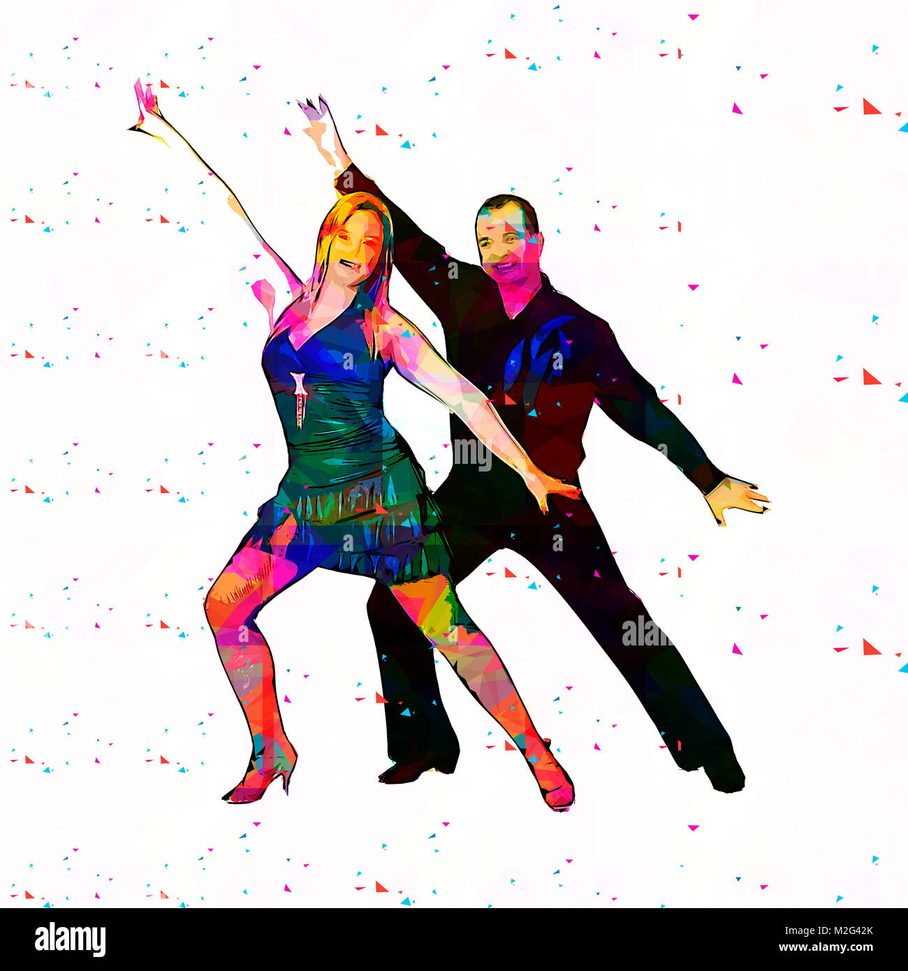 Digitally enhanced image of a Couple of ballroom dancers Stock Photo