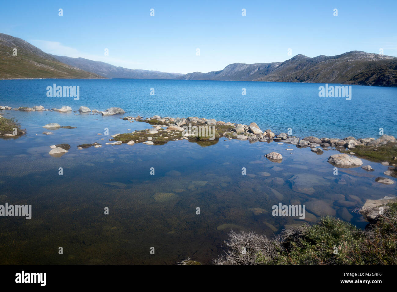 Camp Ataa, Greenland. The Ataa camp is located in northern Greenland at about five hours sailing from Ilulissat, in a beautiful bay that is the ideal  Stock Photo