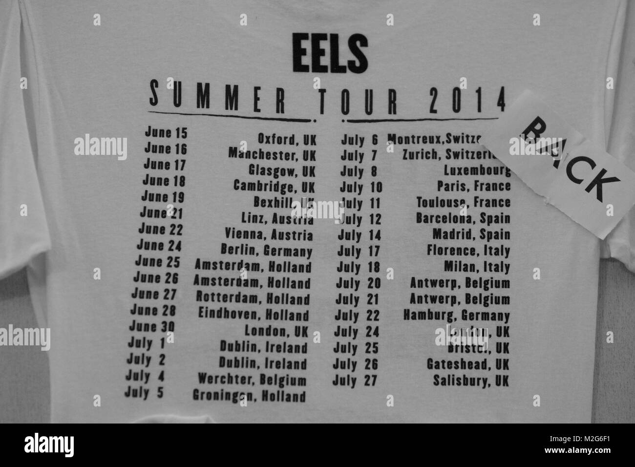 Eels ist eine US-amerikanische Rockband um Sänger und Gründer Mark Oliver Everett (Pseudonym: E ). Am 22.07.2014 präsentierte die Band das neue, orchestral anmutende Album 'The Cautionary Tales Of Mark Oliver Everett“, stilgerecht in der Laeiszhalle. Stock Photo