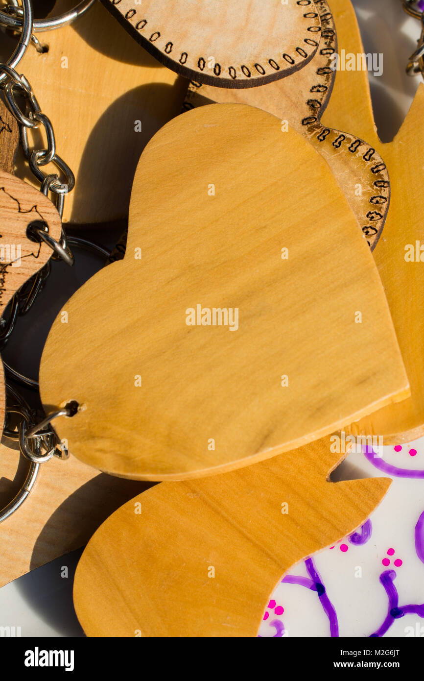 Colorful decorative objects in the shape of a heart Stock Photo Alamy