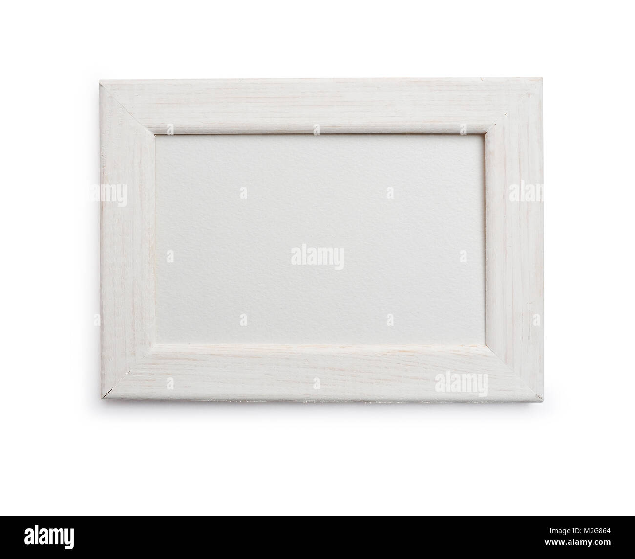 Mockup frame on isolated clipping mask on white background, top view Stock Photo