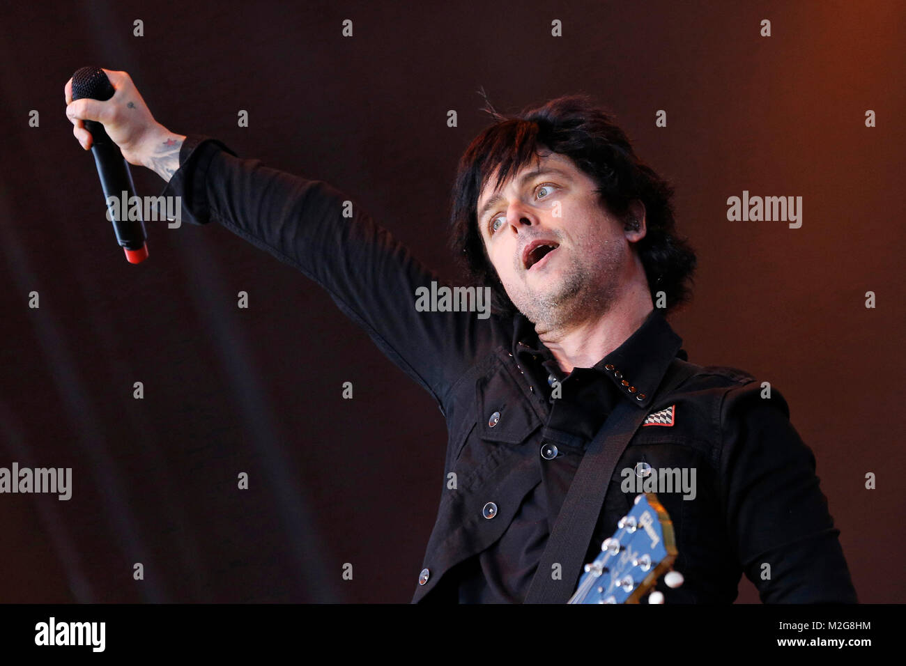 Sänger und Frontmann Billie Joe Armstrong. Auftritt der amerikanischen Punk-Rock-Band Green Day beim Rock im Park-Festival in Nürnberg. +++ 3S PHOTO /Foto: Sven-Sebastian Sajak Stock Photo