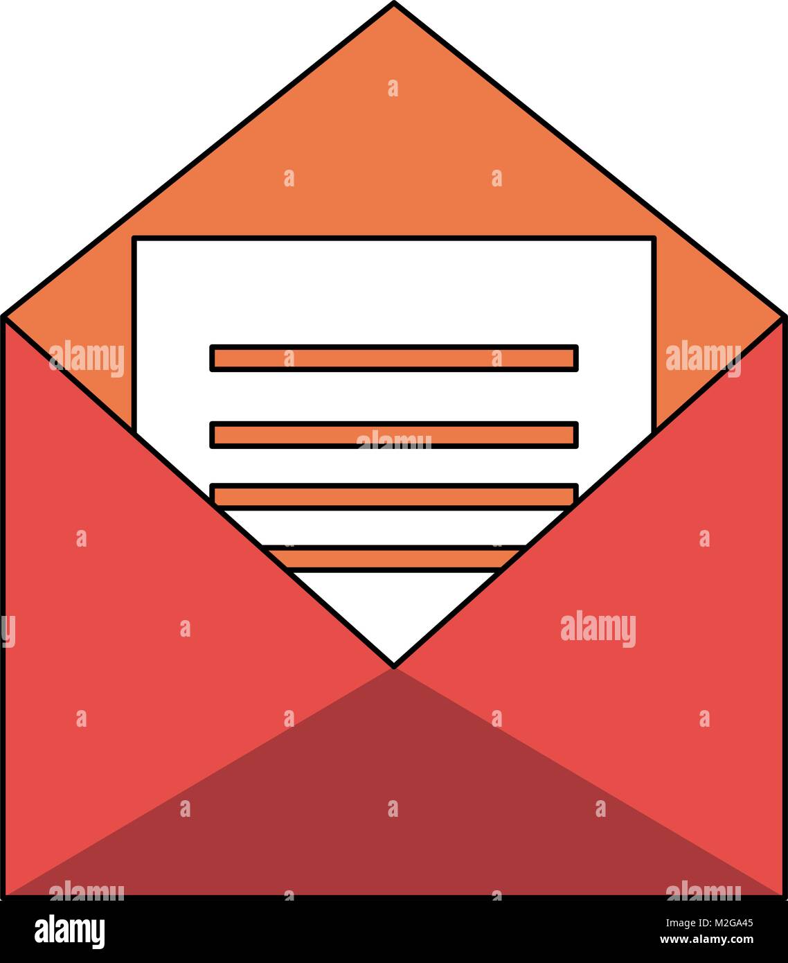 Mail envelope open Stock Vector Image & Art - Alamy