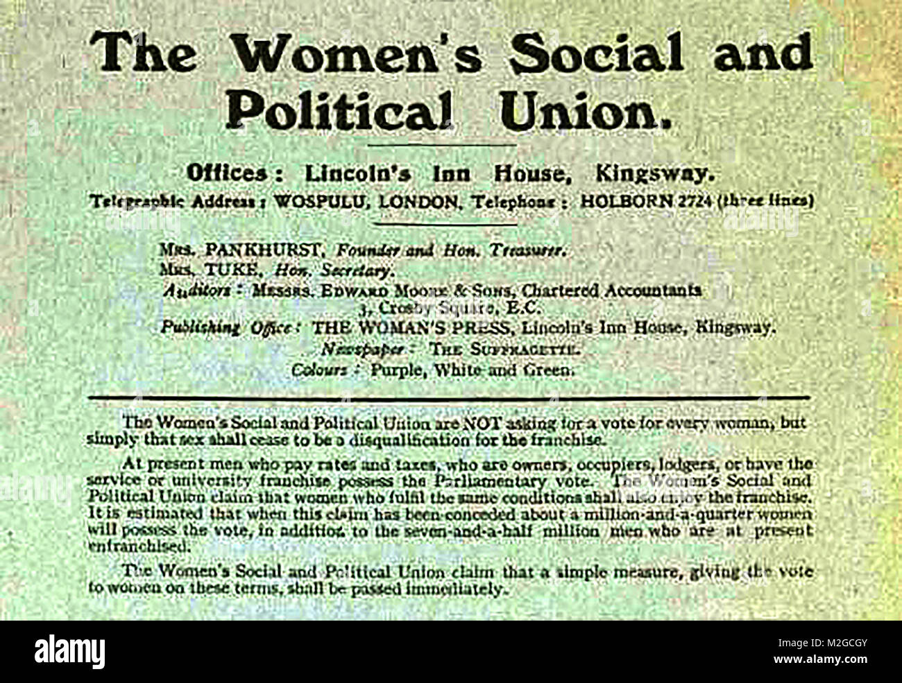 Women's social and political union hires stock photography and images