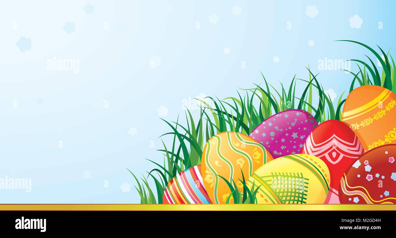 Easter eggs. Easter background with copy space Stock Vector Image & Art ...