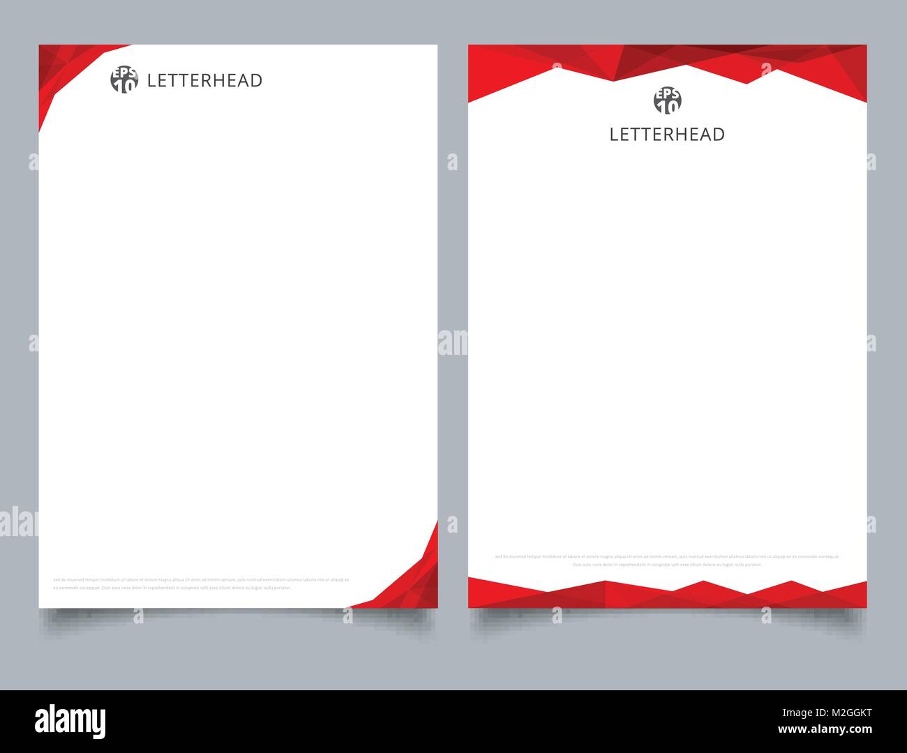 Abstract creative letterhead design template red color geometric