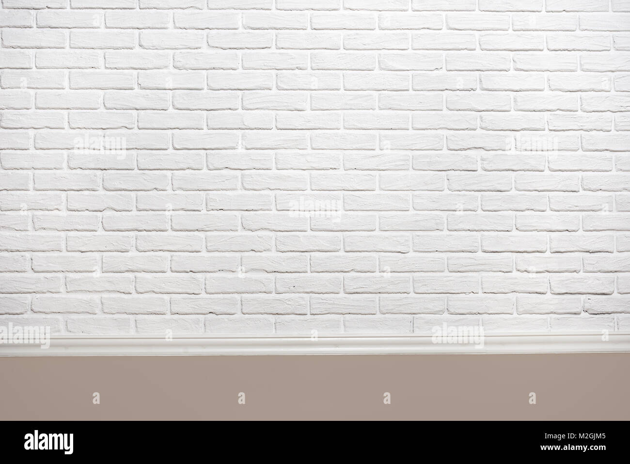 white brick wall with floor for background or texture, , abstract photo