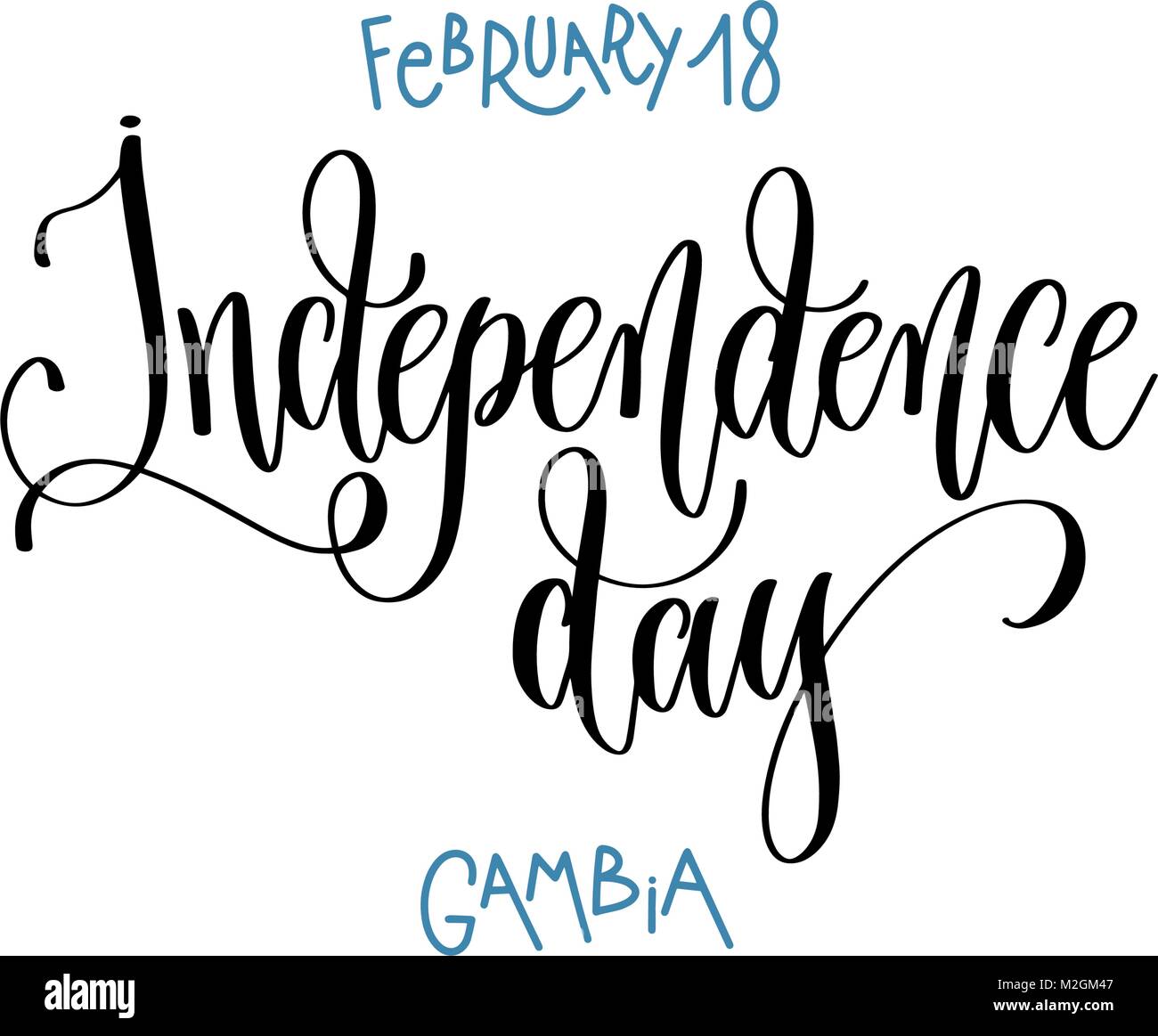 february 18 - Independence day - Gambia Stock Vector