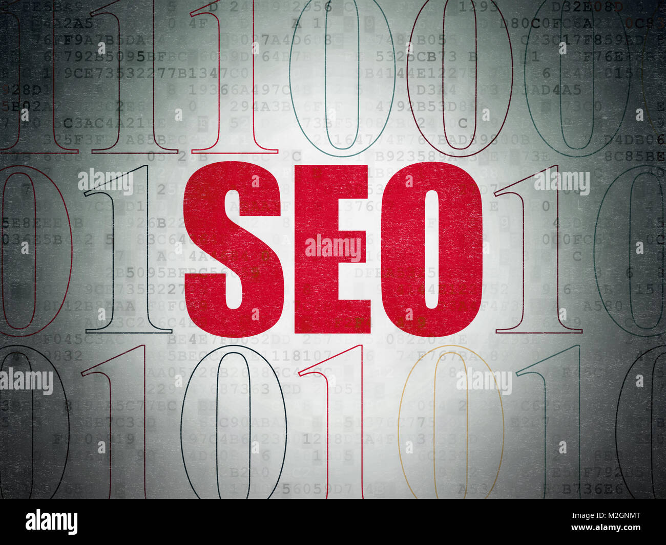 Web development concept: SEO on Digital Data Paper background Stock ...